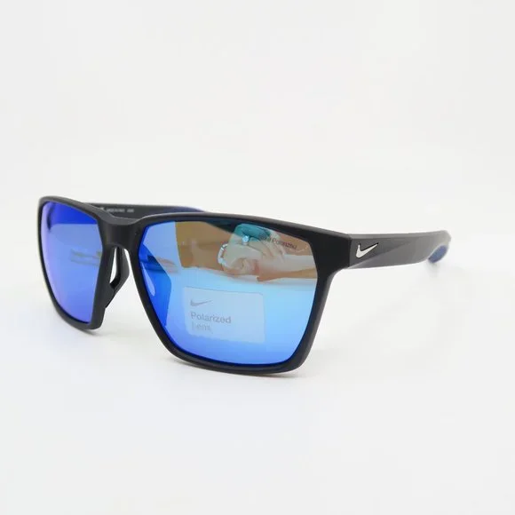Nike MAVERICK P EV1097 011 59mm Black/Blue Polarized Mirror New Sunglasses. - Picture 4 of 8